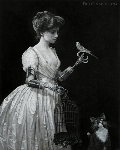 File:Bird,birdcage,black,and,white,cat,old,fashioned,photography.jpg