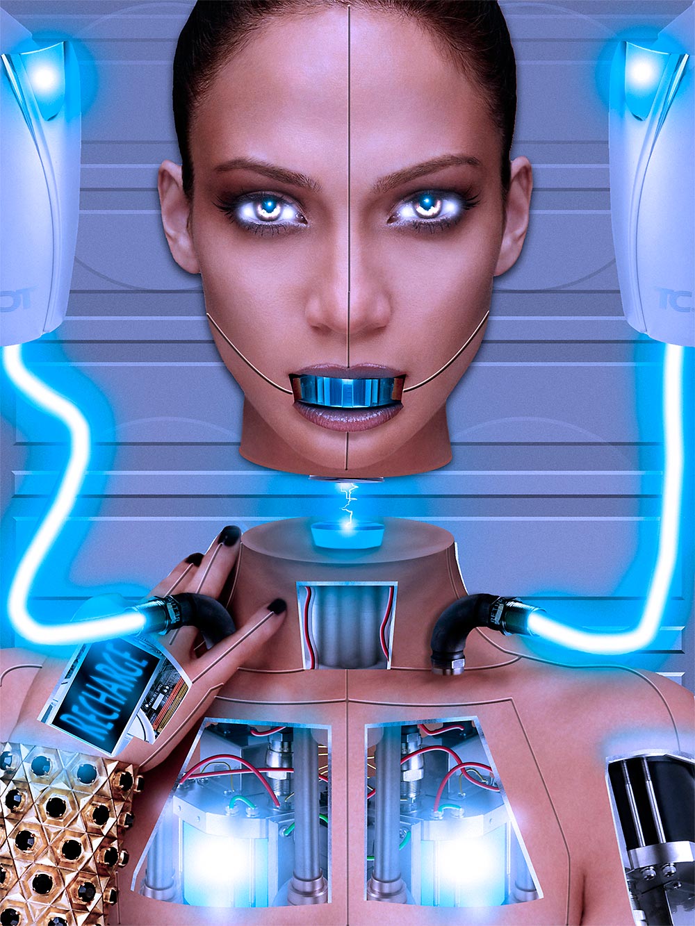 Люди станут роботами. Киборг Джоли. Лицо робота. Робот человек. Знаменитости роботы.