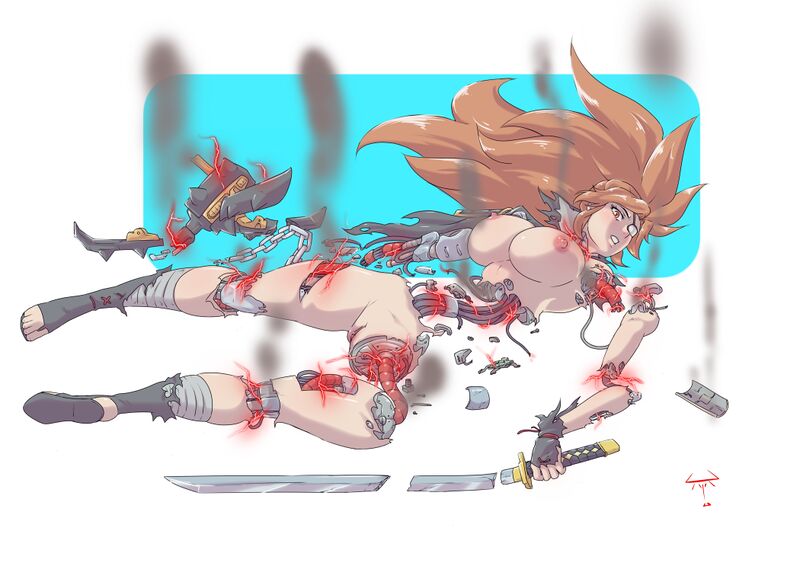 File:Amondetauro Commission - Guilty Gear Fembots - Baiken 3A.jpg